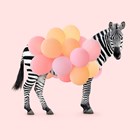 zebra meisje met ballonnen
